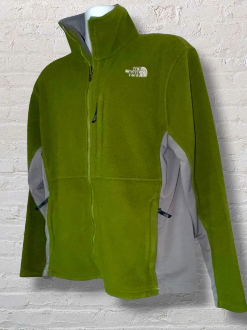 The North Face Full Zip Fleece Jacket Men’s Large Olive Green Gray TKA 100
